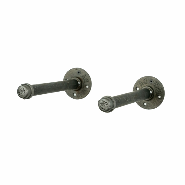 raw steel round cap floating shelf brackets