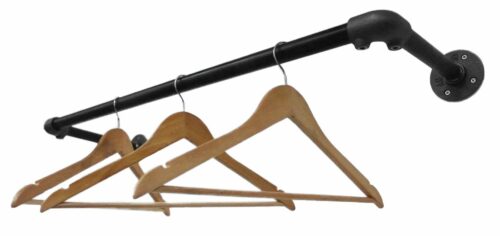 industrial steel pipe wall mounted straight clothing rail