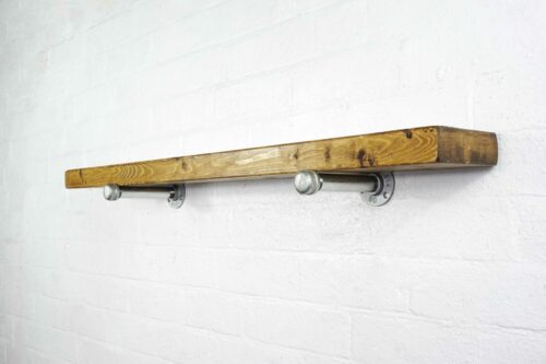 industrial silver pipework shelf brackets