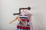 wall mounted industrial steel pipe clothes rail