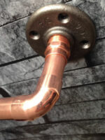 copper industrial pipe wall mounted towel rail