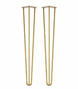 Brass hairpin legs table chair