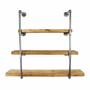 Tiered Wall Mounted Shelving Unit | Industrial Silver Pipe Style