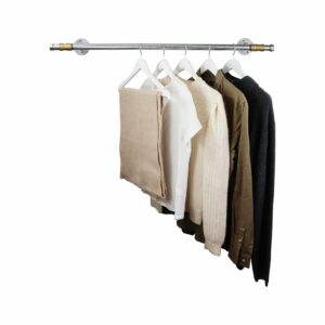 Tee-Style-Clothes-Rail-Industrial-Silver-&-Brass