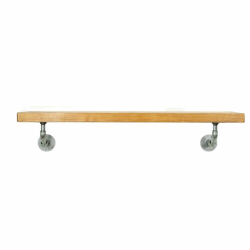 Galvanised heavy duty angled shelf bracket pair holding shelf