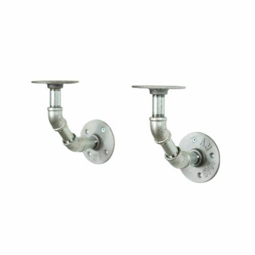 Galvanised heavy duty angled shelf bracket pair