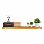 Reverse lip shelf bracket industrial style white pair holding shelf with books