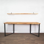 Solid oak desk with steel legs