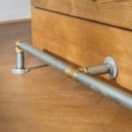 Bar/Kitchen-Foot-Rail-Industrial-Silver-Steel-&-Brass-Pipe-Style-5