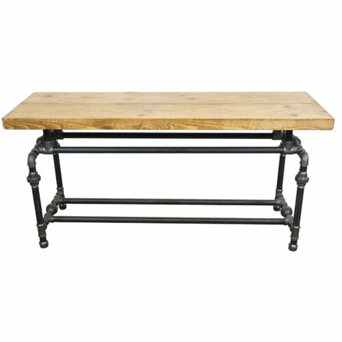 Industrial pipe black raw steel reclaimed wood shoe rack handmade