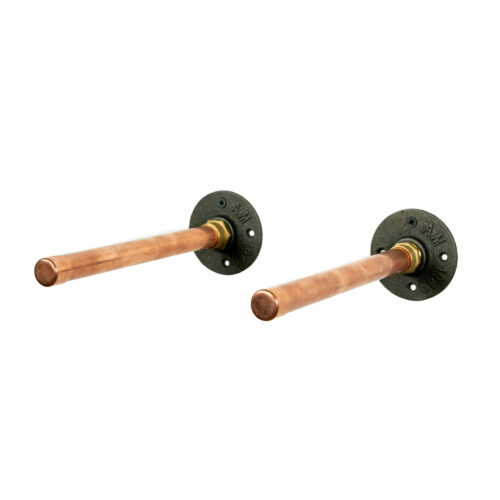 Copper floating shelf brackets pair angle left