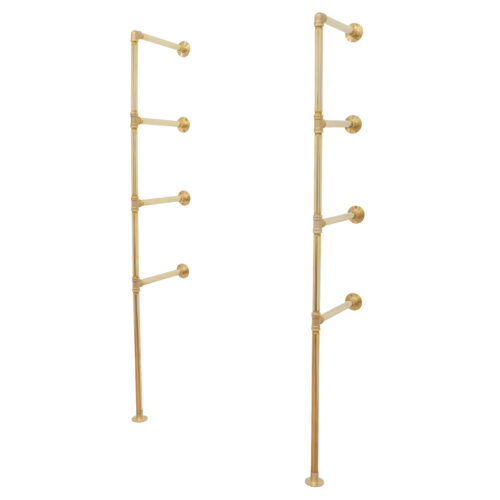 Floor Mounted Shelving Unit | Industrial Brass Pipe Style