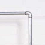 Free-Standing-Clothing-Rail-on-Wooden-Base-Industrial-Silver-Pipe-Style-1