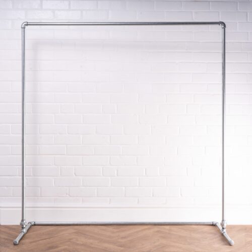 Free-Standing-Walk-In-Clothing-Rail-Industrial-Silver-Pipe-Style-3