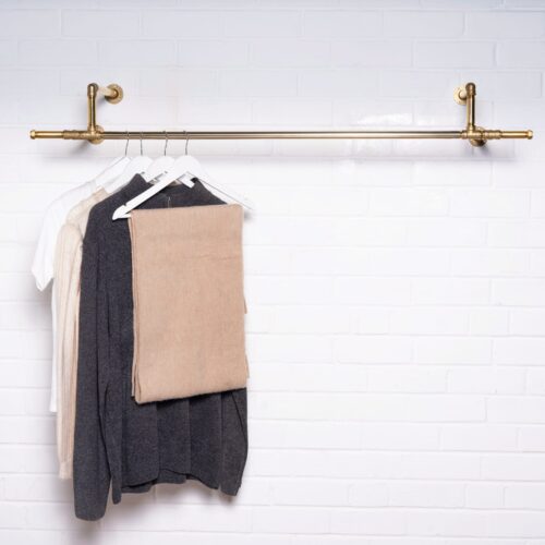 Double-Hanging-Clothes-Rail-Solid-Brass-Pipe-Style-3