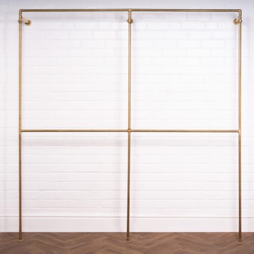Four-Square-Full-Height-Clothing-Rail-Solid-Brass-Pipe-Style-2