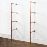 Floor-Mounted-Tiered- Shelving-Unit-Without-Shelves-Copper-Pipe-and-Brass-Style-2