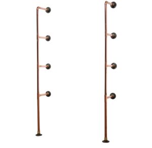 Floor-Mounted-Shelving-Unit-Without-Shelves-Copper-Pipe-Style