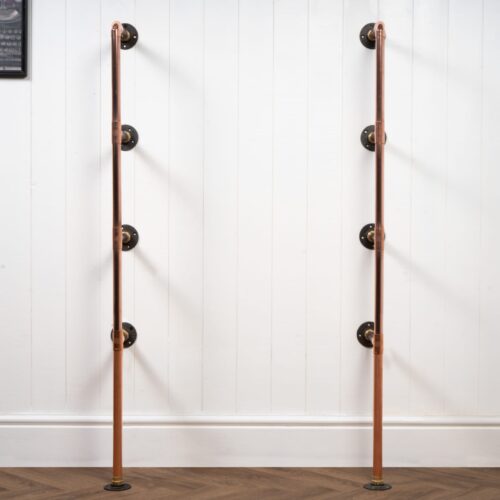 Floor-Mounted-Shelving-Unit-Without-Shelves-Thick-Copper-Pipe-Style-3