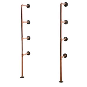 Floor-Mounted-Shelving-Unit-Without-Shelves-Thick-Copper-Pipe-Style