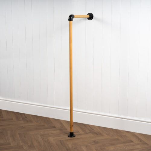 Wall-and-Floor-Mounted-Clothing-Rail-Solid-Wood-Style-4