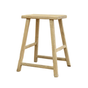 Tall Traditional Rustic Rectangular Barn Stool | Reclaimed Antique Elm