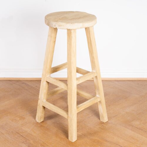 Tall-Traditional-Rustic-Round-Barn-Stool-Reclaimed-Antique-Elm-2