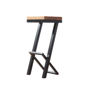 Reclaimed Timber and Industrial Box Steel Backless Bar Stool | Reclaimed Timber Style