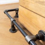 Bar/Kitchen-Corner-Foot-Rail-Industrial-Raw-Steel-Key-Clamp-Pipe-Style-3