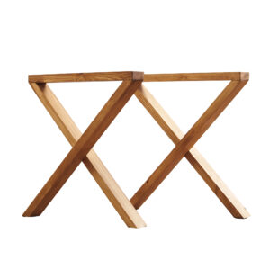 Solid Wood X Table Legs | Reclaimed Timber Style (Pair)