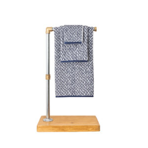 Free-Standing-Towel-Rail-With-Wooden-Base