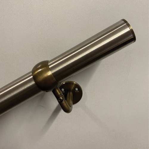 Handrail-SimpleRail-Antique-Brass-&-Stainless-Steel-3.6m-Kit