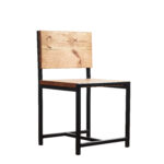 Reclaimed Timber and Industrial Box Steel Backed Chair | Reclaimed Timber Style