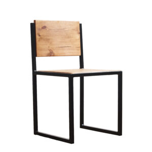 Reclaimed Timber and Industrial Box Steel Chair | Reclaimed Timber Style