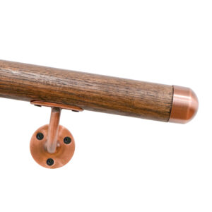 Handrail | Rose Gold & Walnut - Dome End Caps