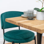 Black-round-tapered-cafe-&-bistro-table-solid-oak-style-3