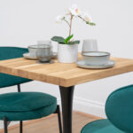 Black-round-tapered-cafe-&-bistro-table-solid-oak-style-6