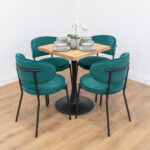 Black-round-tapered-cafe-&-bistro-table-solid-oak-style-7