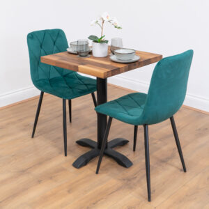 Black-X-base-cafe-&-bistro-table-solid-walnut-style-1