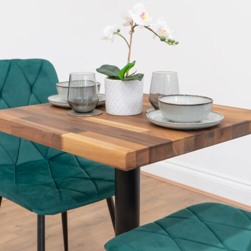 Black-X-base-cafe-&-bistro-table-solid-walnut-style-6