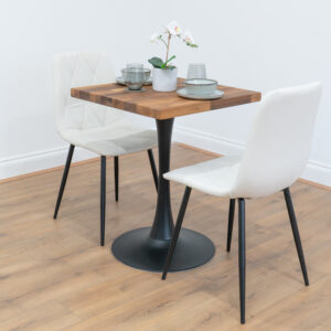 Black-round-tapered-cafe-&-bistro-table-solid-walnut-style-1