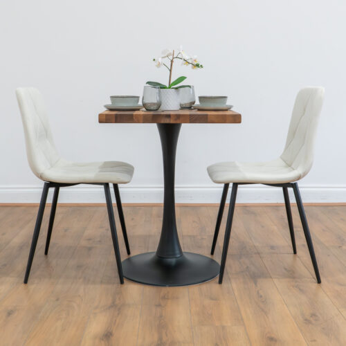Black-round-tapered-cafe-&-bistro-table-solid-walnut-style-4