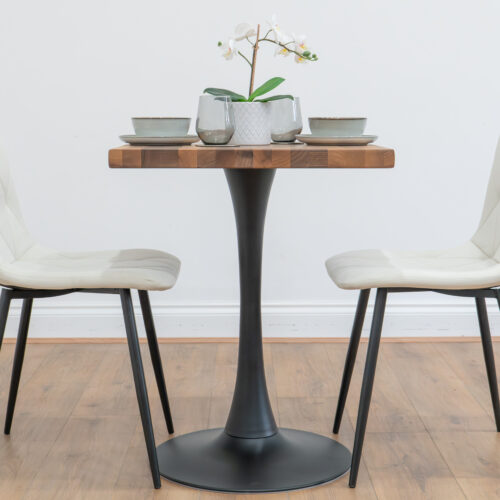 Black-round-tapered-cafe-&-bistro-table-solid-walnut-style-5