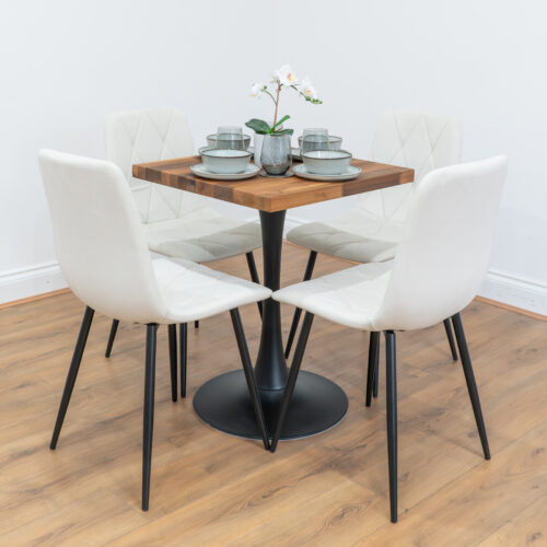 Black-round-tapered-cafe-&-bistro-table-solid-walnut-style-7