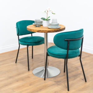 round-reclaimed-timber-cafe-&-bistro-table-silver-round-leg-style-1