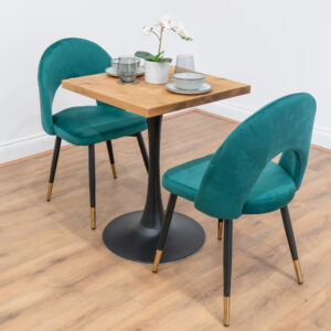 Black-round-tapered-cafe-&-bistro-table-reclaimed-timber-style-1