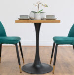 Black-round-tapered-cafe-&-bistro-table-reclaimed-timber-style-3